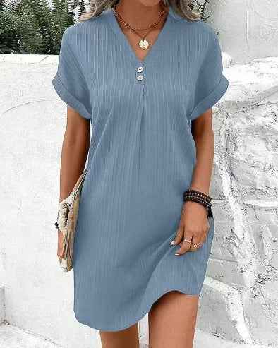 Carina - Langen Kleid mit V-Ausschnitt