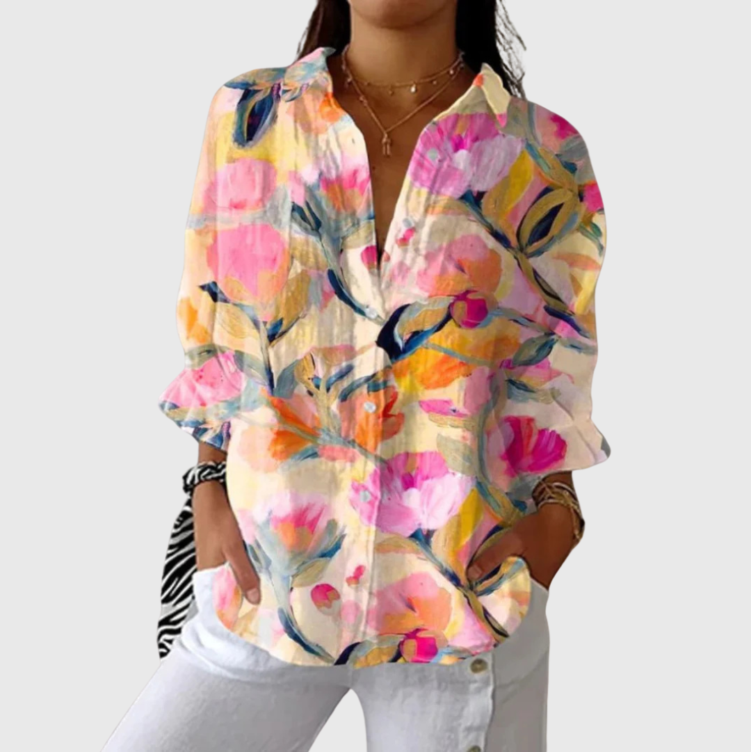 Leichte und farbenfrohe bedruckte Bluse