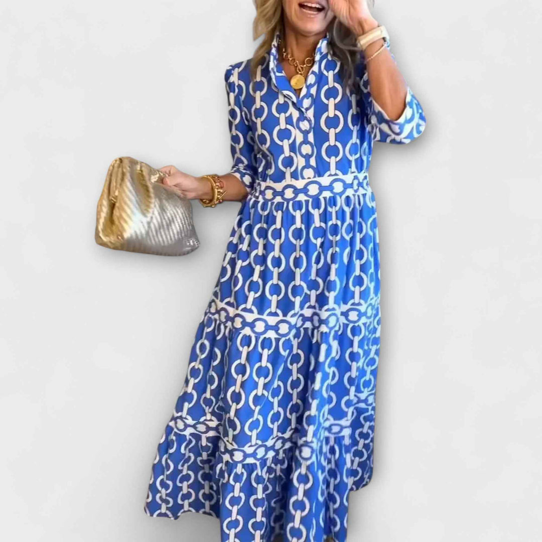 JULIANA | MIDI KLEID MIT KETTENMUSTER