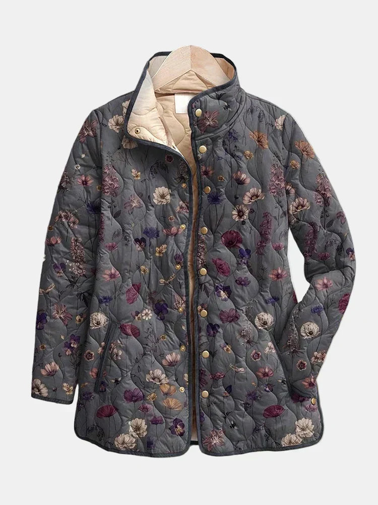 Niva | Vintage Floral Print Steppjacke