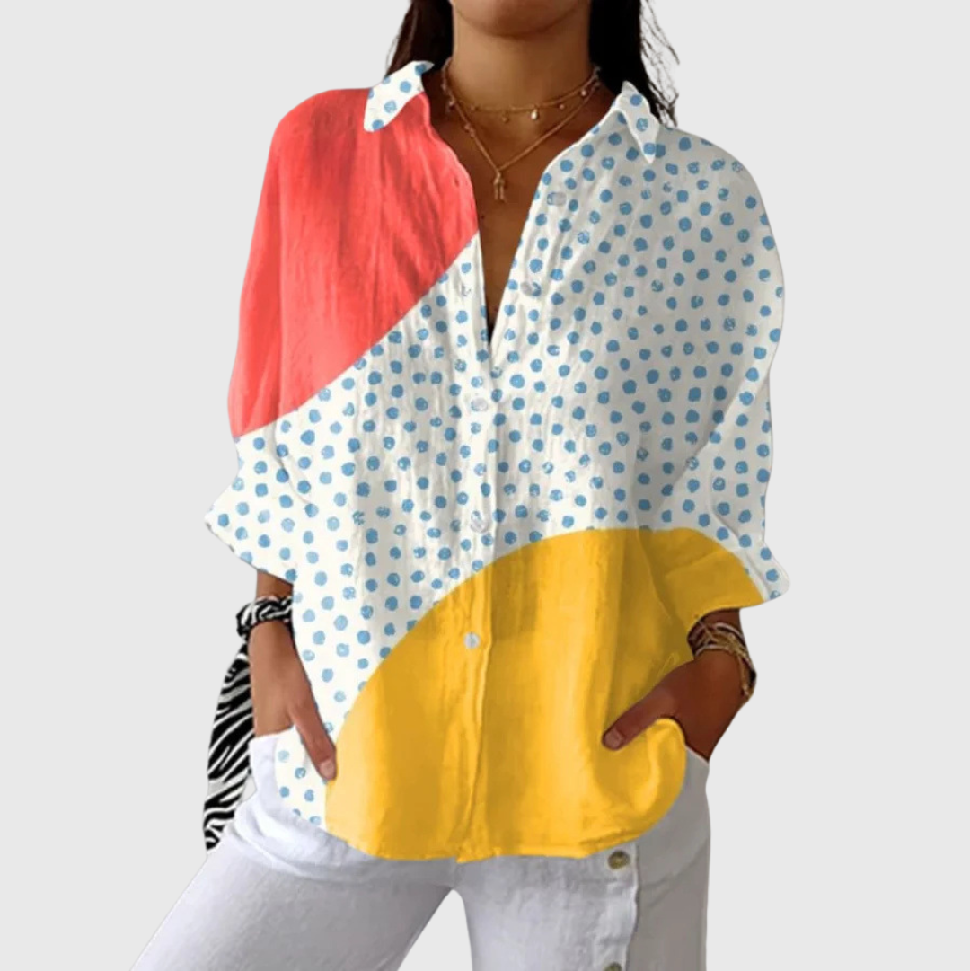 Helle und farbenfrohe Blumenbluse