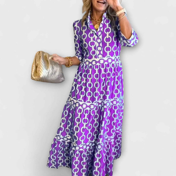 JULIANA | MIDI KLEID MIT KETTENMUSTER