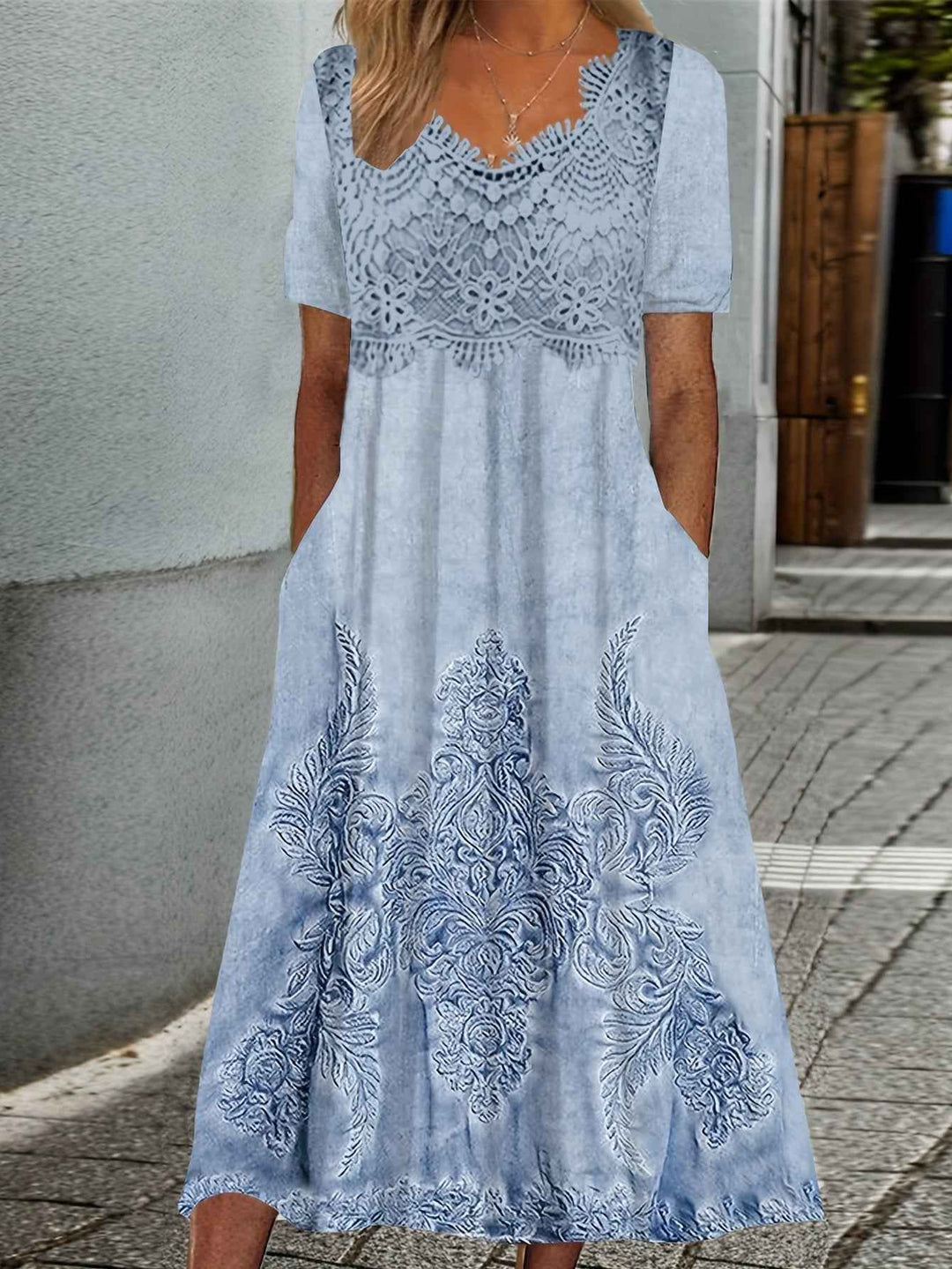 INDIGO | ELEGANTE MIDI BLUMENKLEID