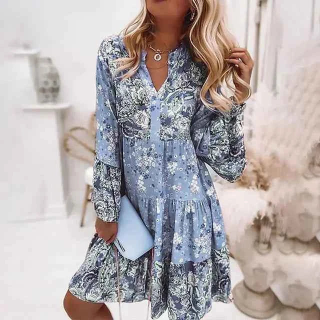 Eira - Boho Gedrucktes Kleid