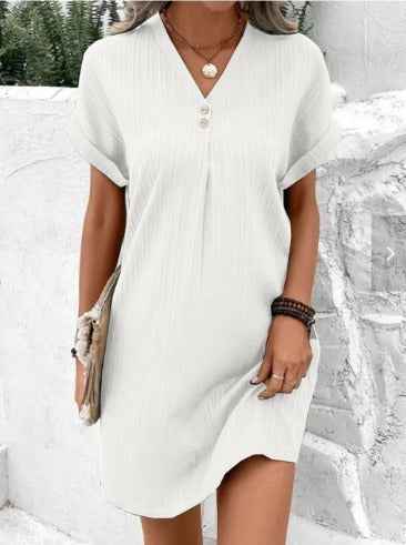 Carina - Langes Kleid mit V-Ausschnitt