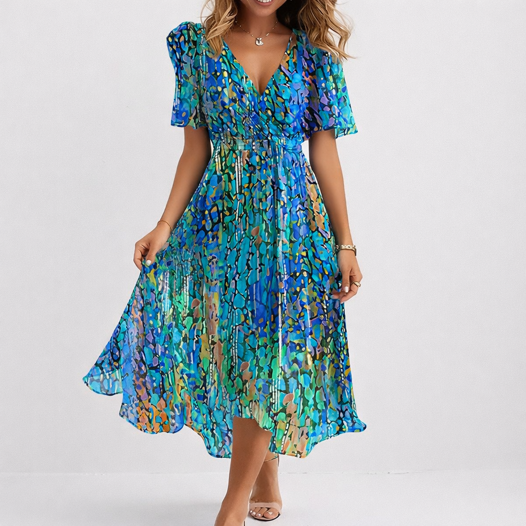 SAPHIR | MIDILANGE BLAUE LUFTIGE JURK