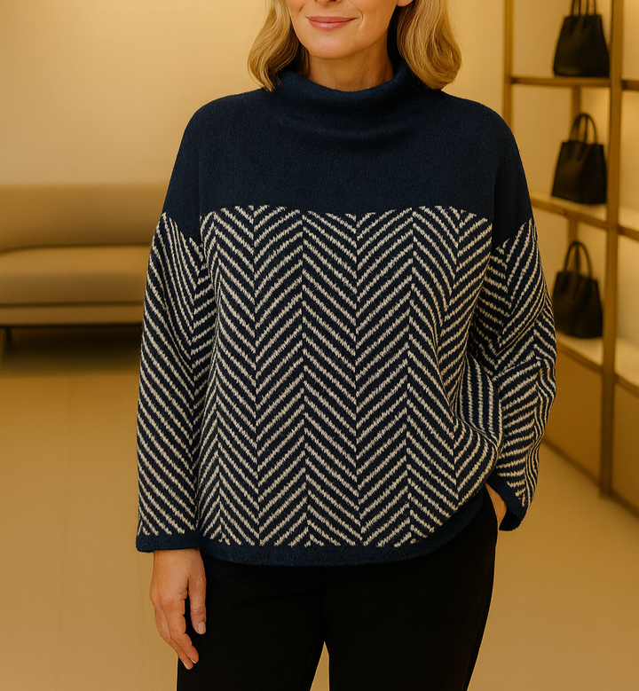 Norah | Baumwollpullover mit hohem Kragen