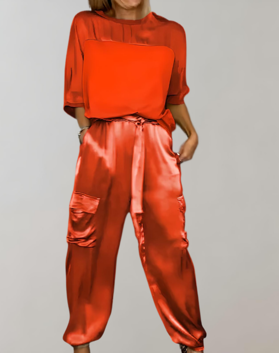 Finley - Lounge Cargo Set Seide