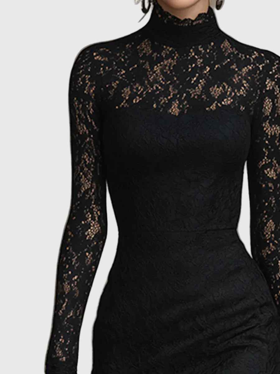 Monica | Maxikleid mit Eleganten Kanten und Ausgestelltem Saum