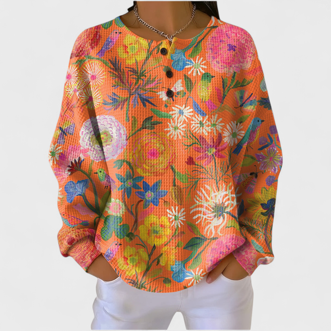 Claire | Sweatshirt mit buntem Blumenprint