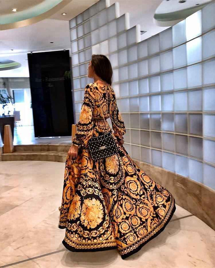 Faye - Boho Gedrucktes Kleid
