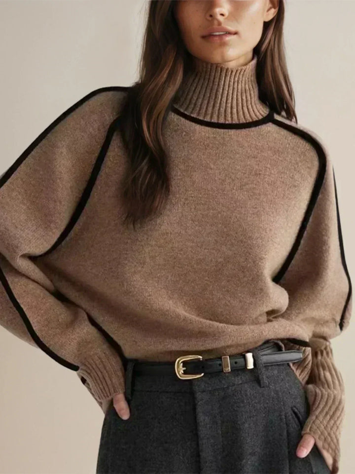 Sandrine | Eleganter Pullover mit hohem Kragen