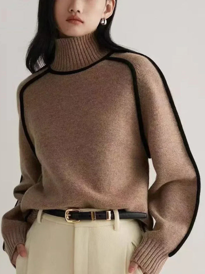 Sandrine | Eleganter Pullover mit hohem Kragen