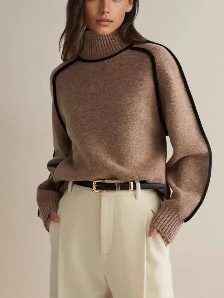 Sandrine | Eleganter Pullover mit hohem Kragen