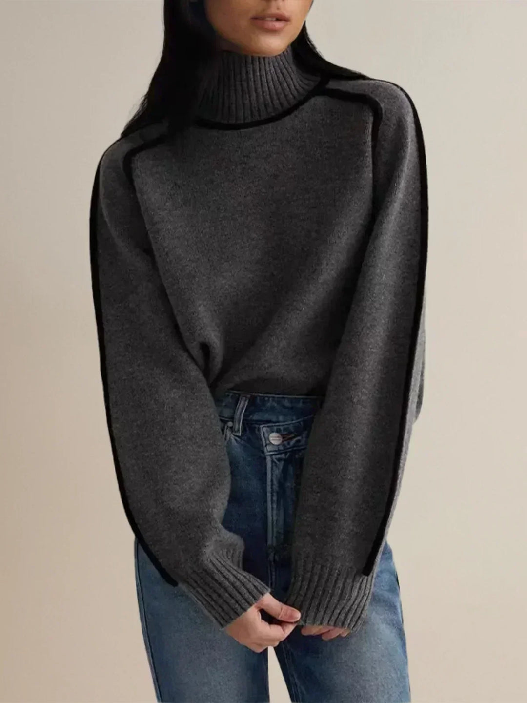 Sandrine | Eleganter Pullover mit hohem Kragen