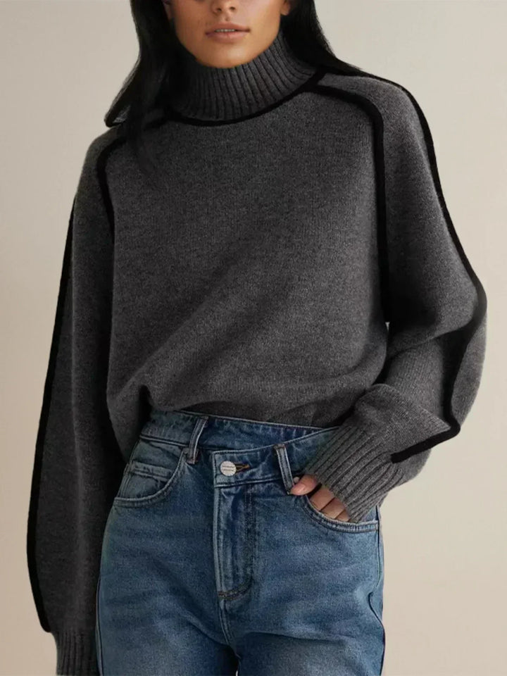Sandrine | Eleganter Pullover mit hohem Kragen