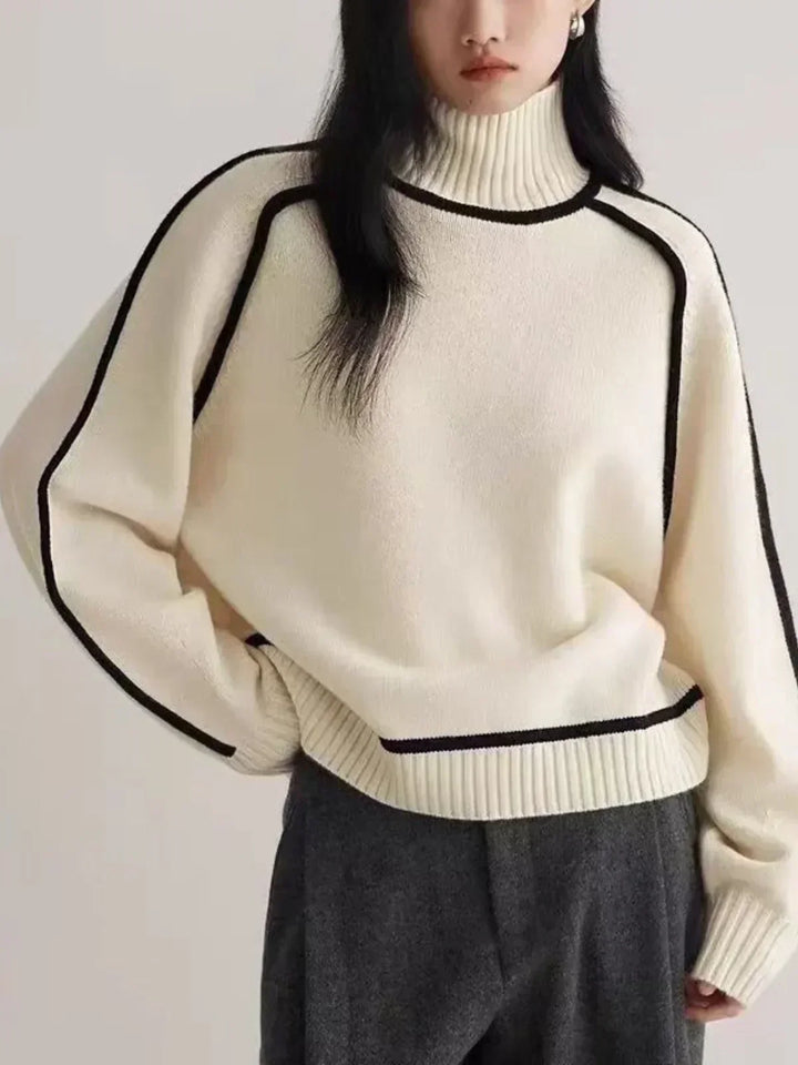 Sandrine | Eleganter Pullover mit hohem Kragen