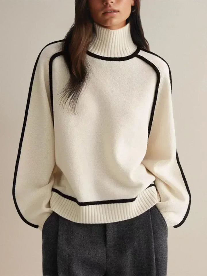 Sandrine | Eleganter Pullover mit hohem Kragen