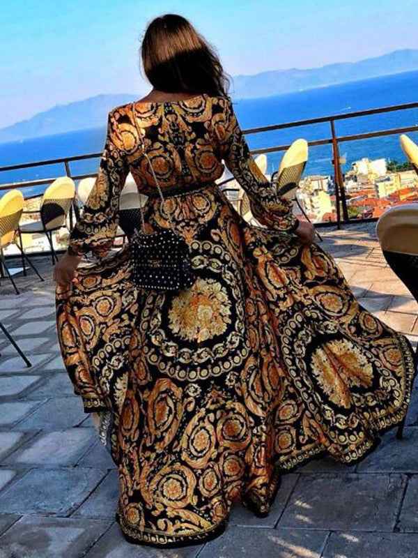 Faye - Boho Gedrucktes Kleid