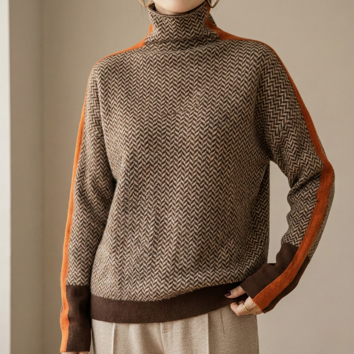 Eleanor | Hoher Herringbone Luxe Kragen