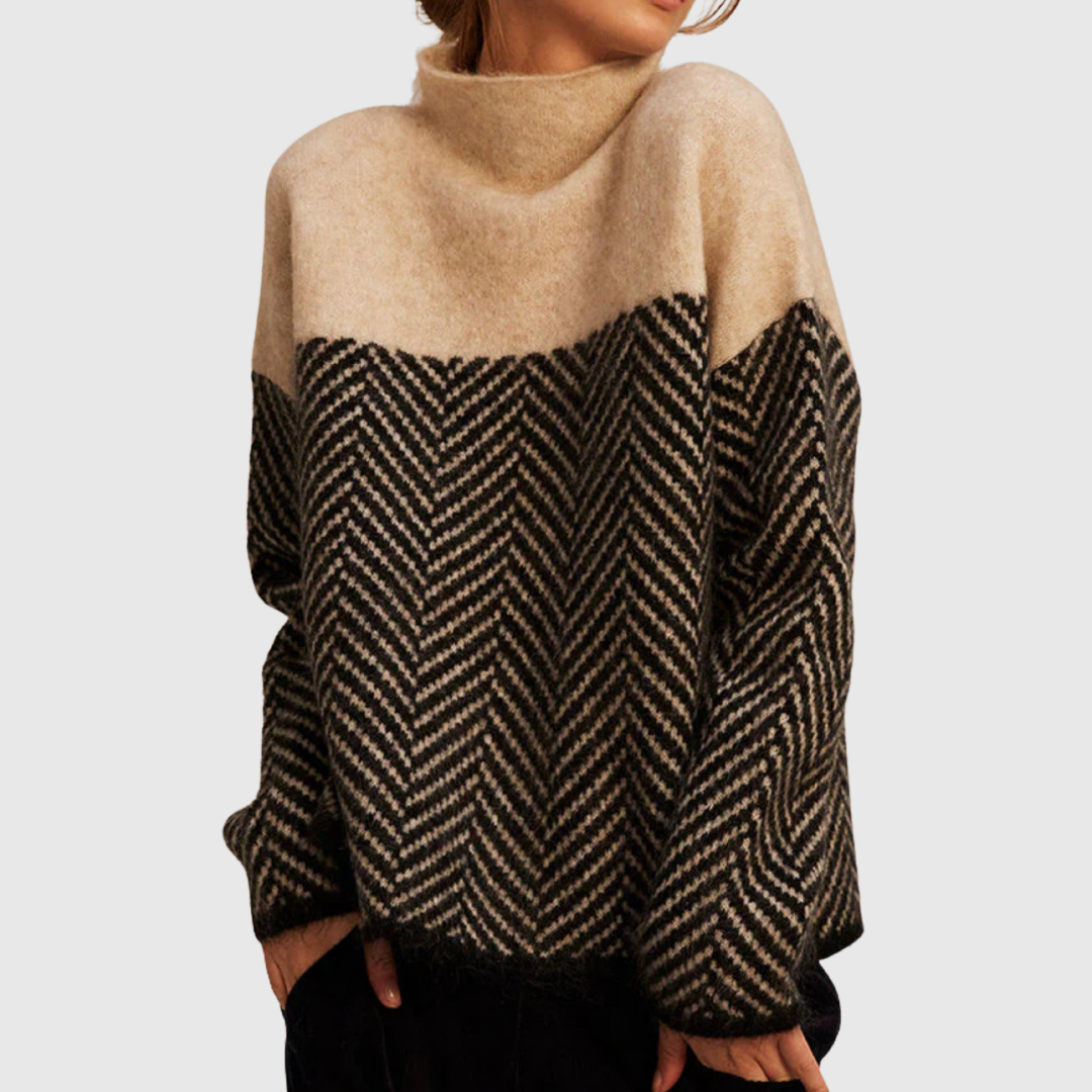 Norah | Baumwollpullover mit hohem Kragen