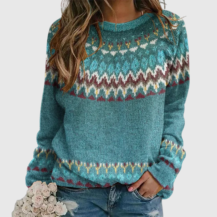 Regina | Sweater mit Retro-Wellenmuster