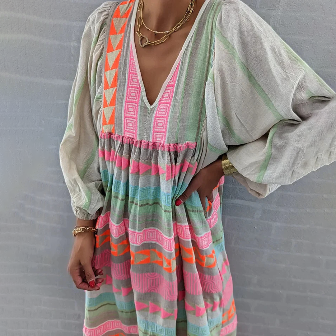Jessenia - Boho Bequeme Kleid