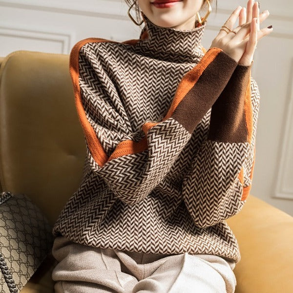 Eleanor | Hoher Herringbone Luxe Kragen