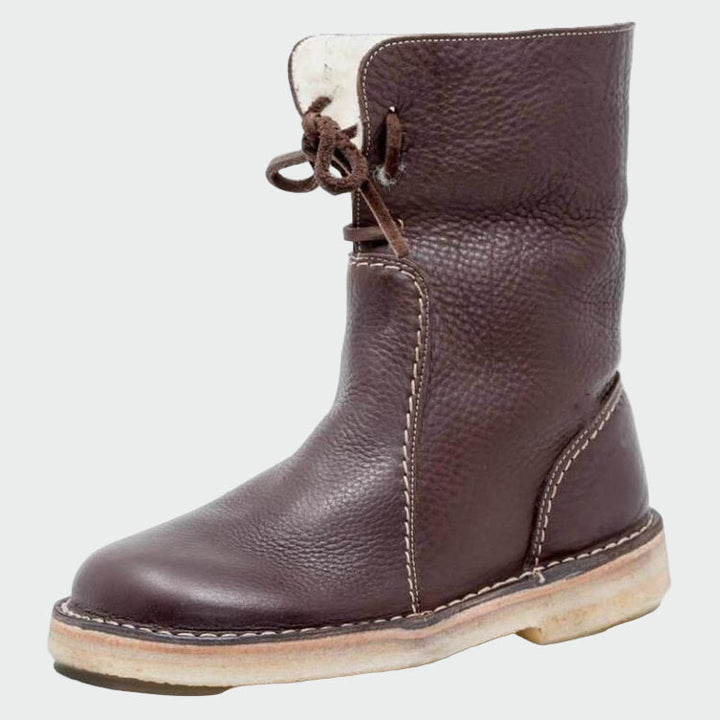 Wasserdichte Leder-Herrenstiefel mit Wollfutter