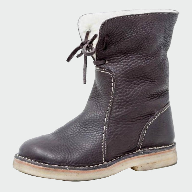 Wasserdichte Leder-Herrenstiefel mit Wollfutter