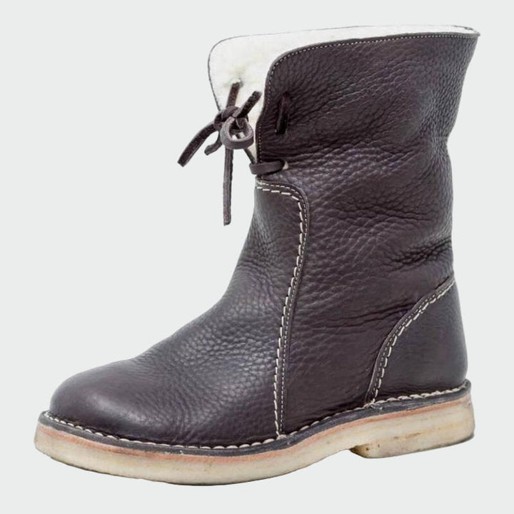 Wasserdichte Leder-Herrenstiefel mit Wollfutter