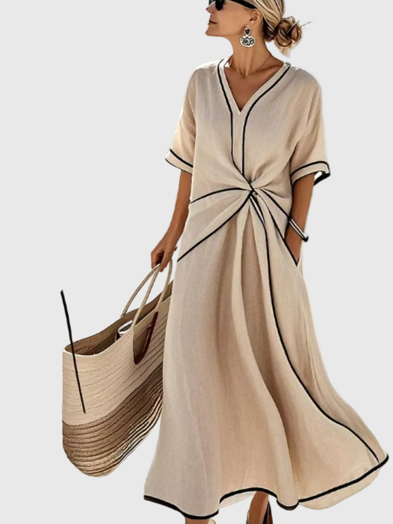 Helena | Maxi Kleid Drapé Seite