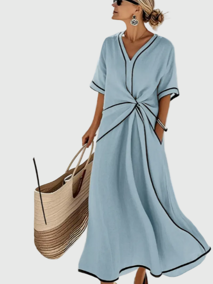 Helena | Maxi Kleid Drapé Seite