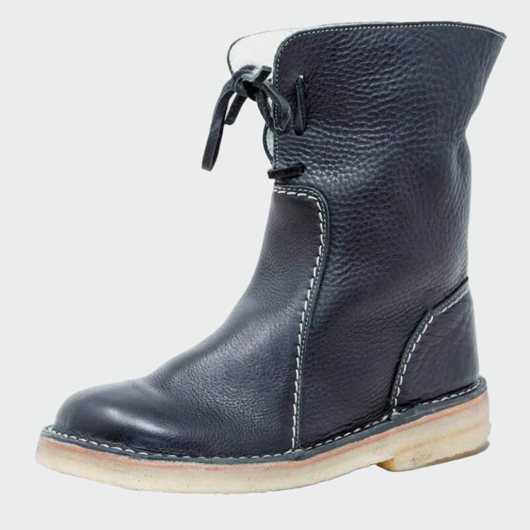 Wasserdichte Leder-Herrenstiefel mit Wollfutter