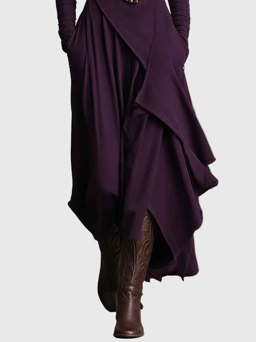 Violett | Maxikleid Plissé