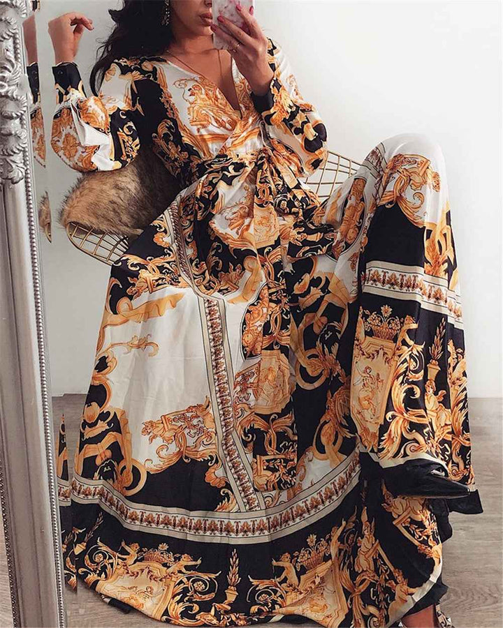 Faye - Boho Gedrucktes Kleid