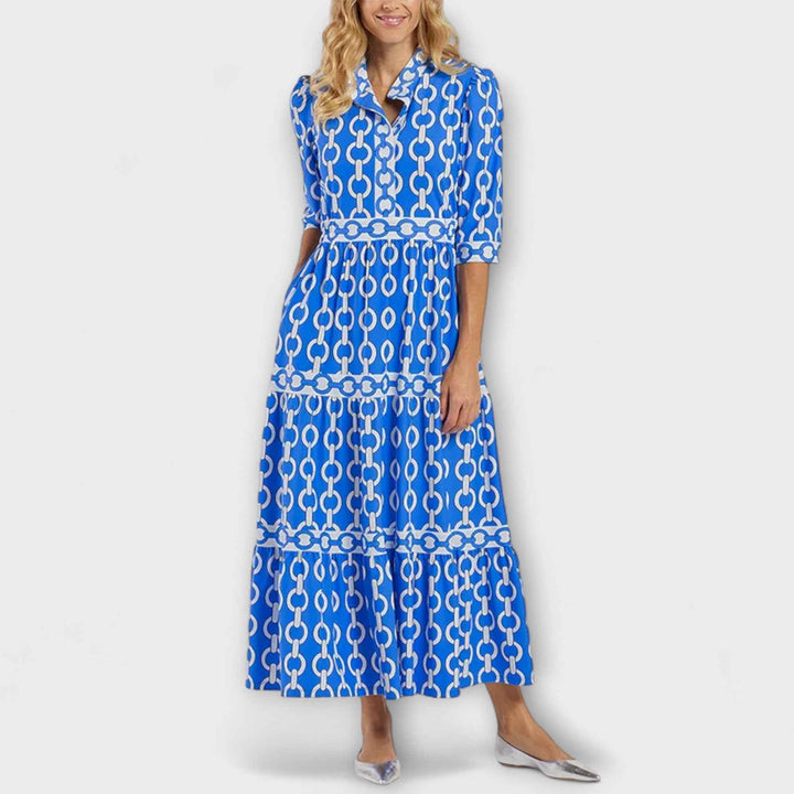 JULIANA | MIDI KLEID MIT KETTENMUSTER