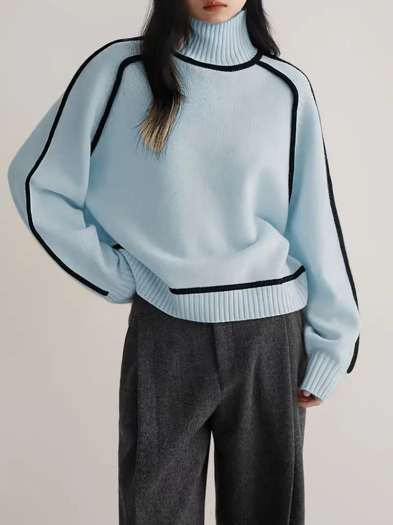 Sandrine | Eleganter Pullover mit hohem Kragen