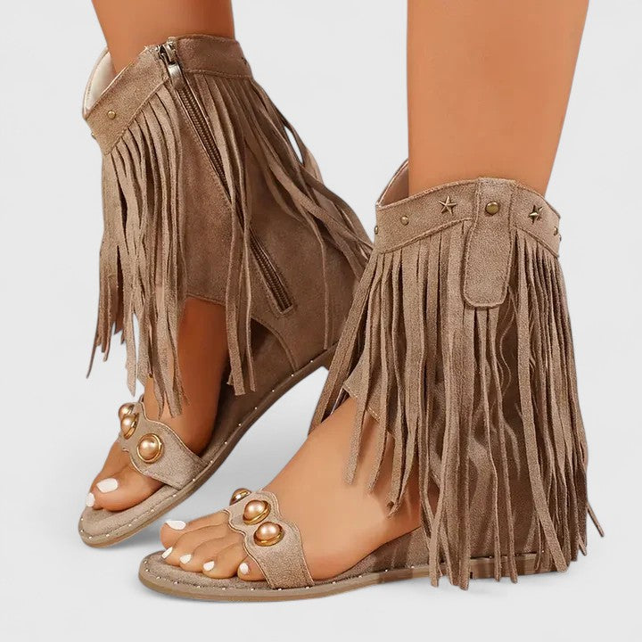 Eira - Schicke Fransen Sandalen