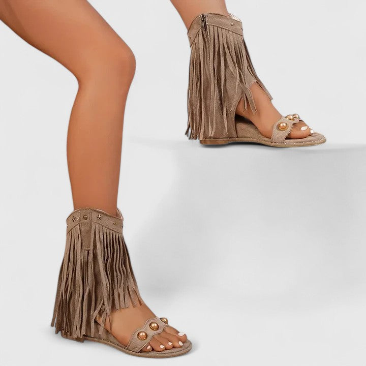 Eira - Schicke Fransen Sandalen