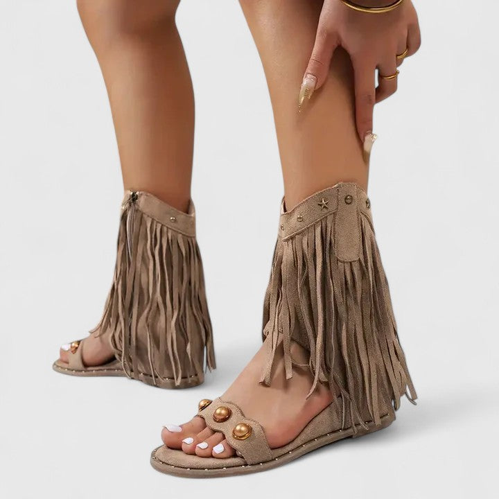 Eira - Schicke Fransen Sandalen
