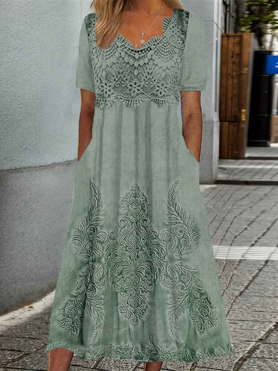 INDIGO | ELEGANTE MIDI BLUMENKLEID