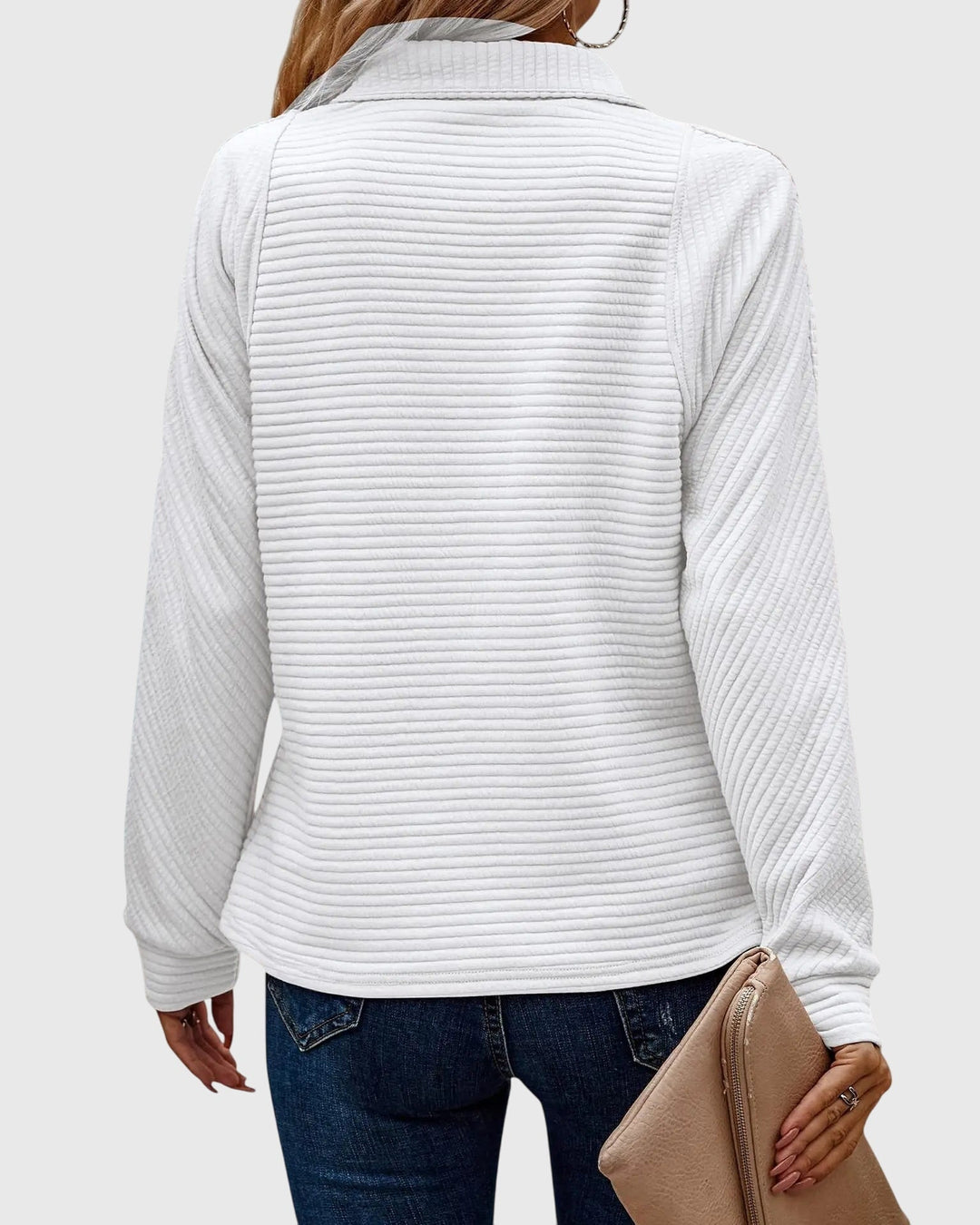Christine | Eleganter Pullover mit halbem Reissverschluss