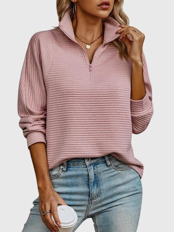 Christine | Eleganter Pullover mit halbem Reissverschluss