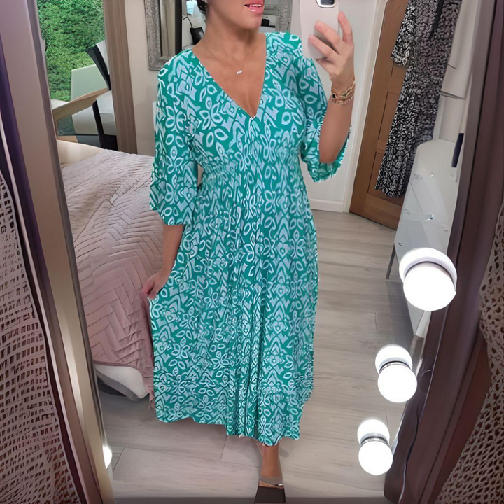 Lillia - Boho Gedrucktes Kleid