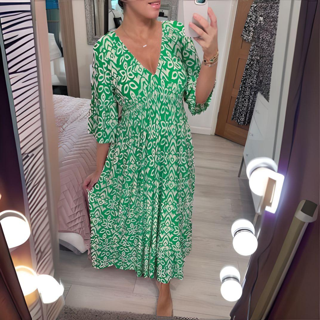 Lillia - Boho Gedrucktes Kleid