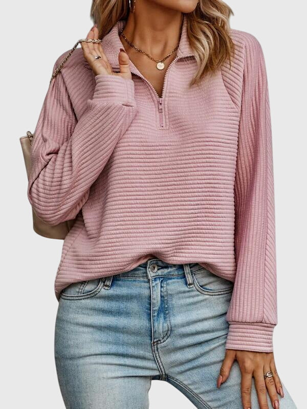 Christine | Eleganter Pullover mit halbem Reissverschluss