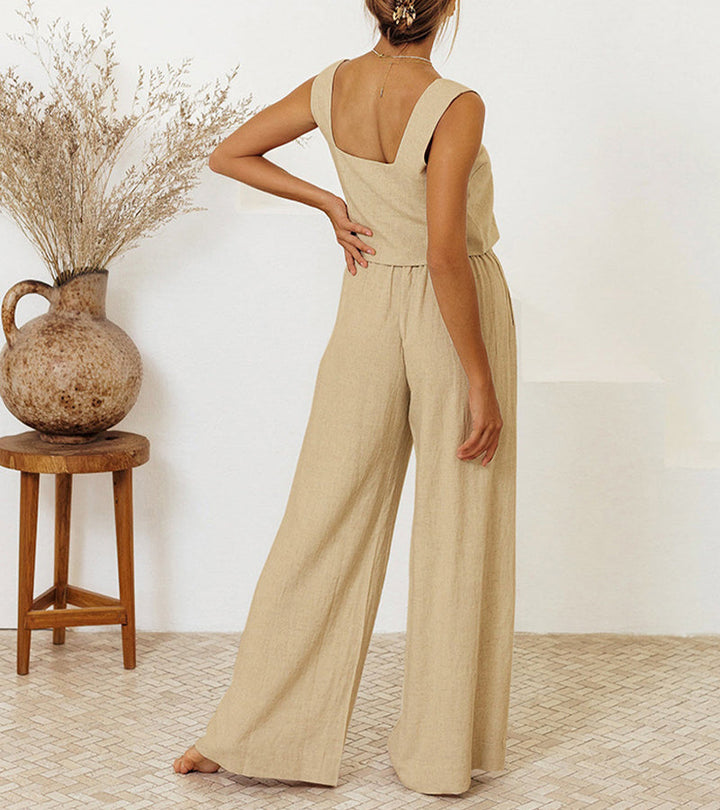 Megan - Minimalistisches Top und Ausgestellte Hose