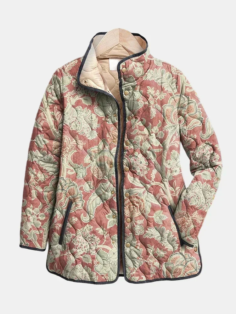 Naya | Vintage Steppjacke mit Blumenmuster