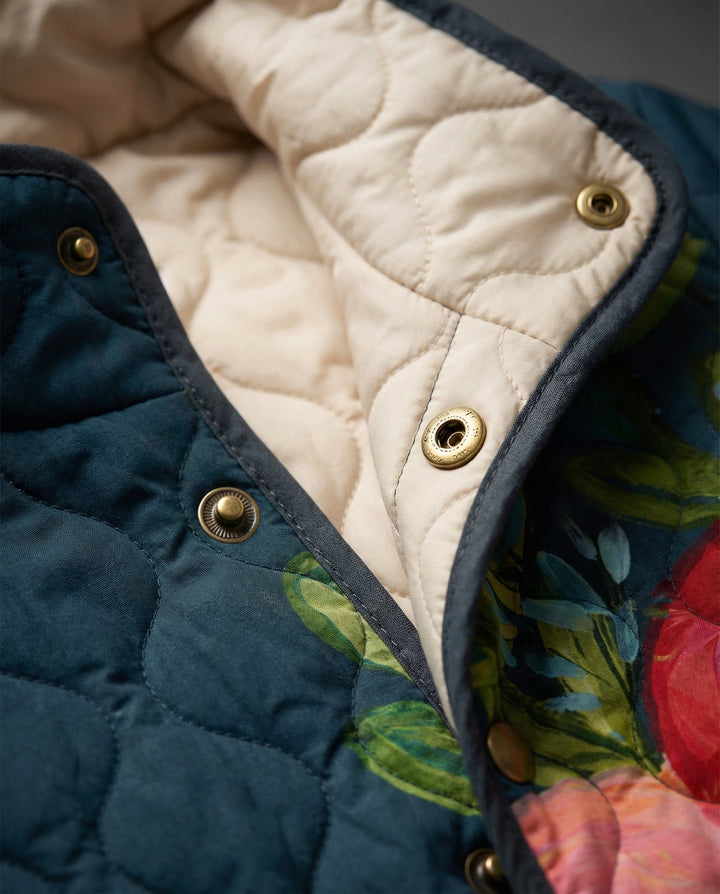 Amaya | Vintage Blumendruck Steppjacke